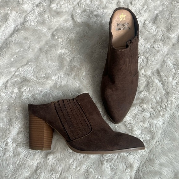 Hippie Laundry Women's Brown Maxie Western Chunky Heel Slip On Mules Size 9 M - Picture 1 of 5